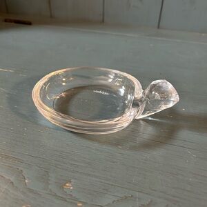 Vintage 1980s Val Saint Lambert Belgium "Turtle" Crystal Glass Art